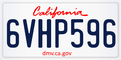 CA license plate 6VHP596