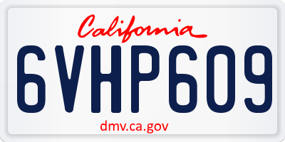 CA license plate 6VHP609