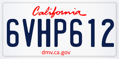 CA license plate 6VHP612