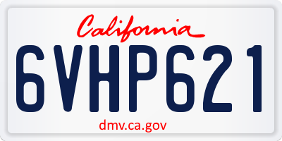 CA license plate 6VHP621