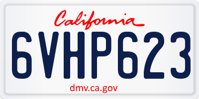 CA license plate 6VHP623