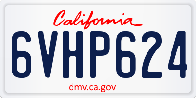 CA license plate 6VHP624