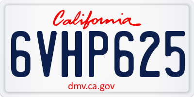 CA license plate 6VHP625