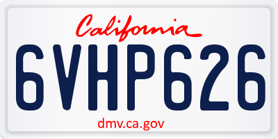 CA license plate 6VHP626