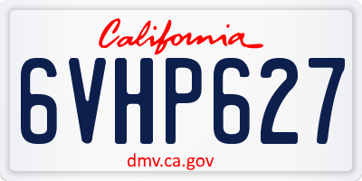 CA license plate 6VHP627