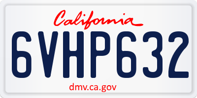 CA license plate 6VHP632