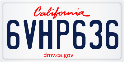 CA license plate 6VHP636