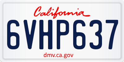 CA license plate 6VHP637