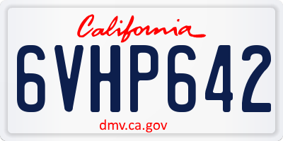 CA license plate 6VHP642