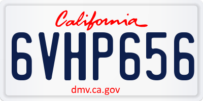 CA license plate 6VHP656