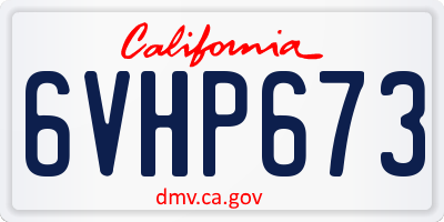 CA license plate 6VHP673