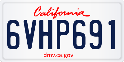 CA license plate 6VHP691