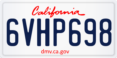 CA license plate 6VHP698