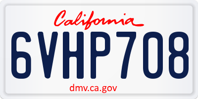 CA license plate 6VHP708
