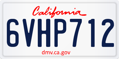 CA license plate 6VHP712