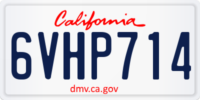CA license plate 6VHP714