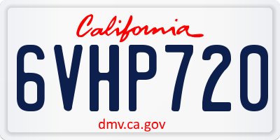 CA license plate 6VHP720