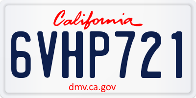 CA license plate 6VHP721