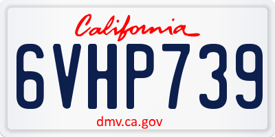 CA license plate 6VHP739