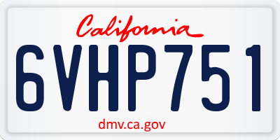 CA license plate 6VHP751