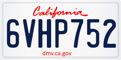 CA license plate 6VHP752