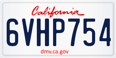 CA license plate 6VHP754
