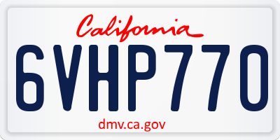 CA license plate 6VHP770