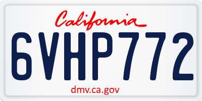 CA license plate 6VHP772
