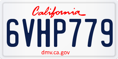 CA license plate 6VHP779