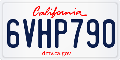 CA license plate 6VHP790