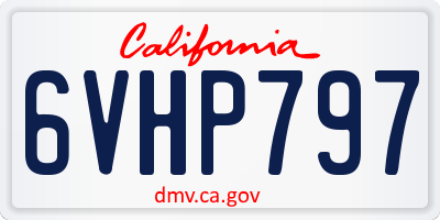 CA license plate 6VHP797