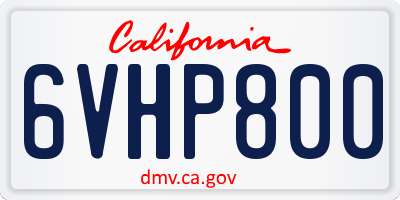 CA license plate 6VHP800