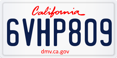 CA license plate 6VHP809