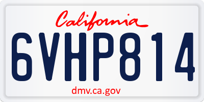 CA license plate 6VHP814