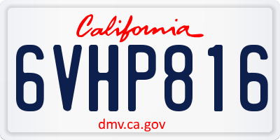 CA license plate 6VHP816