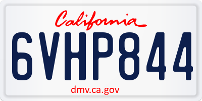 CA license plate 6VHP844