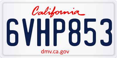 CA license plate 6VHP853