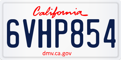 CA license plate 6VHP854