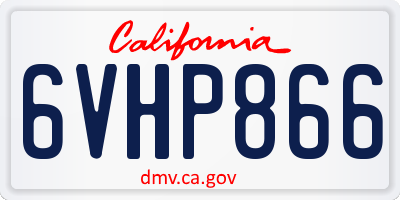 CA license plate 6VHP866