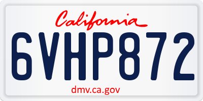 CA license plate 6VHP872