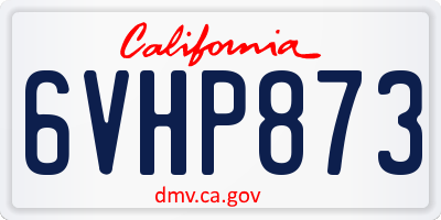 CA license plate 6VHP873