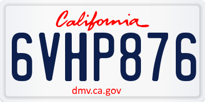 CA license plate 6VHP876