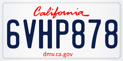 CA license plate 6VHP878