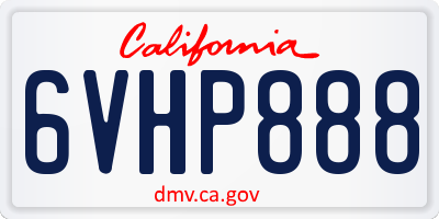 CA license plate 6VHP888