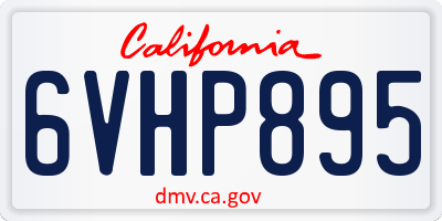 CA license plate 6VHP895