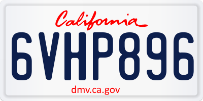 CA license plate 6VHP896