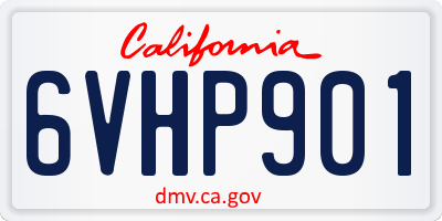 CA license plate 6VHP901