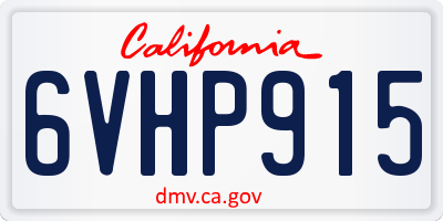 CA license plate 6VHP915