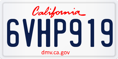 CA license plate 6VHP919