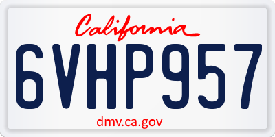 CA license plate 6VHP957